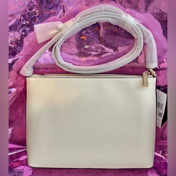 Kate Spade New York Leila Crossbody Bag Meringue Pebbled Leather KG464 - Picture 2 of 16
